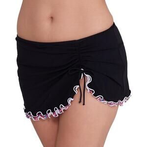 Profile by Gottex Pretty Standard Lettuce Ruffle Thigh Slit Swim Skirt Womens 14